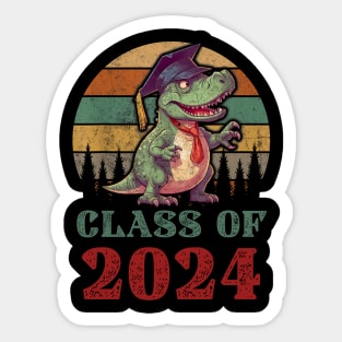 T Rex Dinosaur Class of 2024 First Day Of School Graduation Sticker